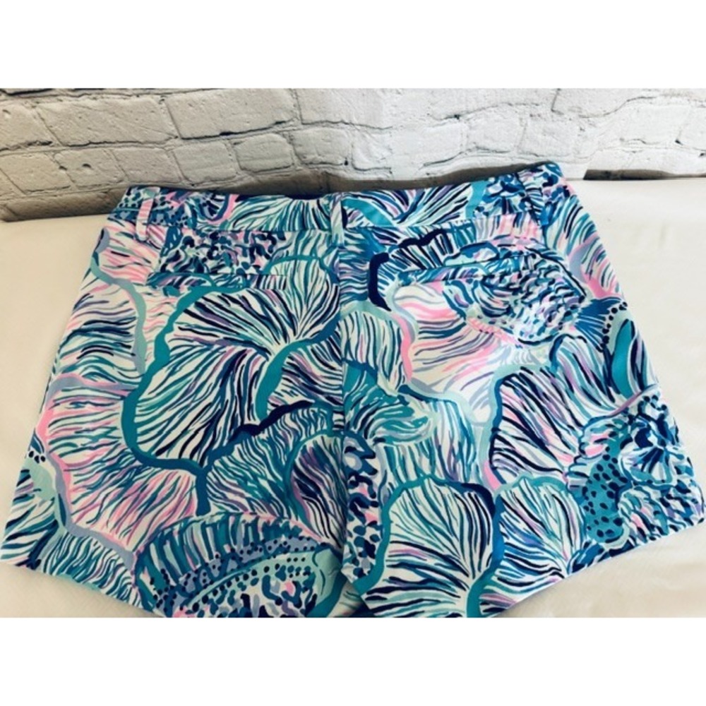 NWT Lilly Pulitzer Callahan 5" Stretch Shorts Fishful Thinking Blue Size‎ 8 - Picture 3 of 10